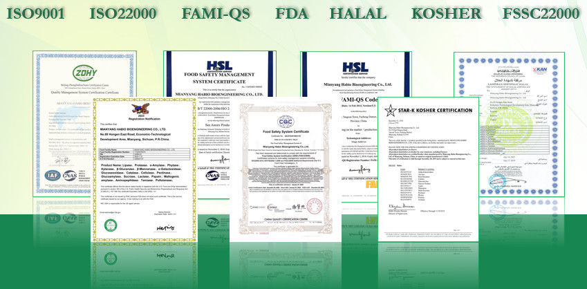 Habio cellulase 20.000~40.000u/g Polvere Liquido Acque solubbile Alta efficienza Per la lavorazione degli alimenti